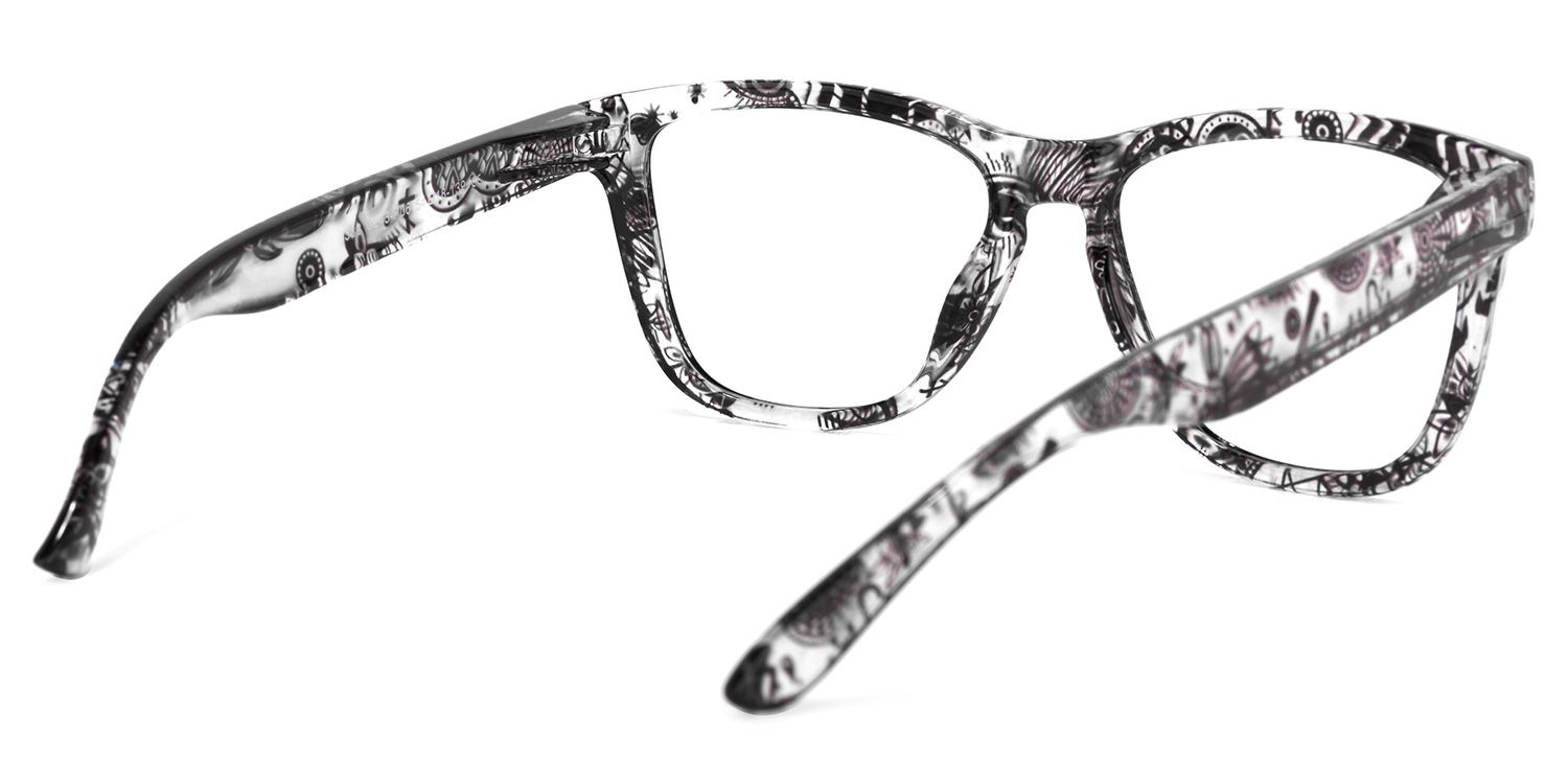 Randall Square Black-Floral Glasses | ZEELOOL UK4