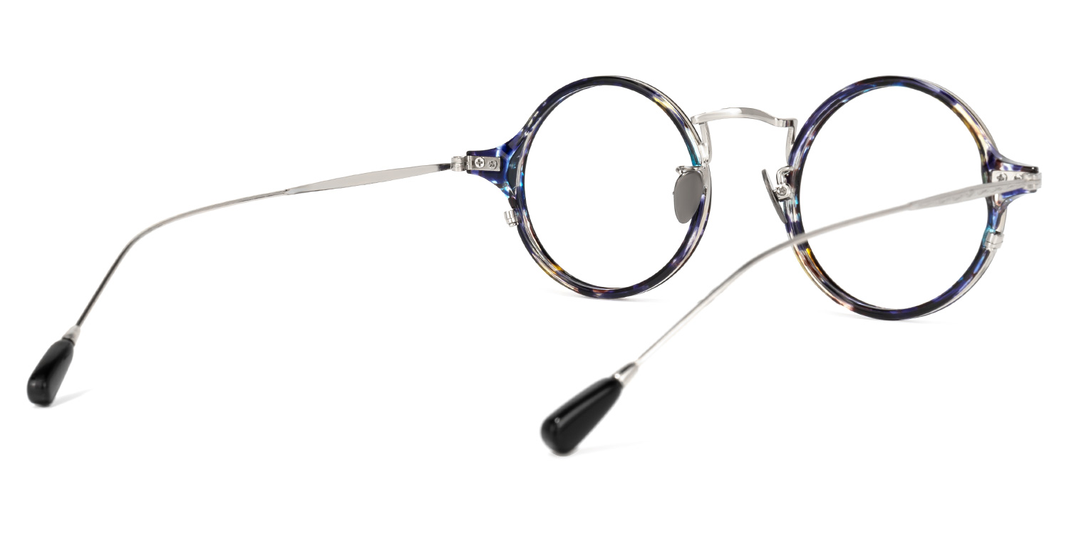 Ortiz Round Blue-Floral Glasses | ZEELOOL UK4
