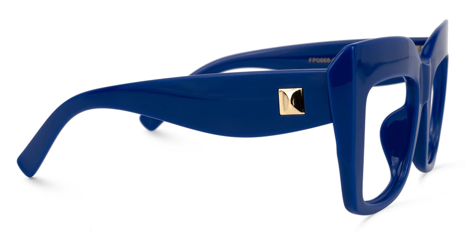 Alberta Cat Eye Blue Eyeglasses and Wide Frames2