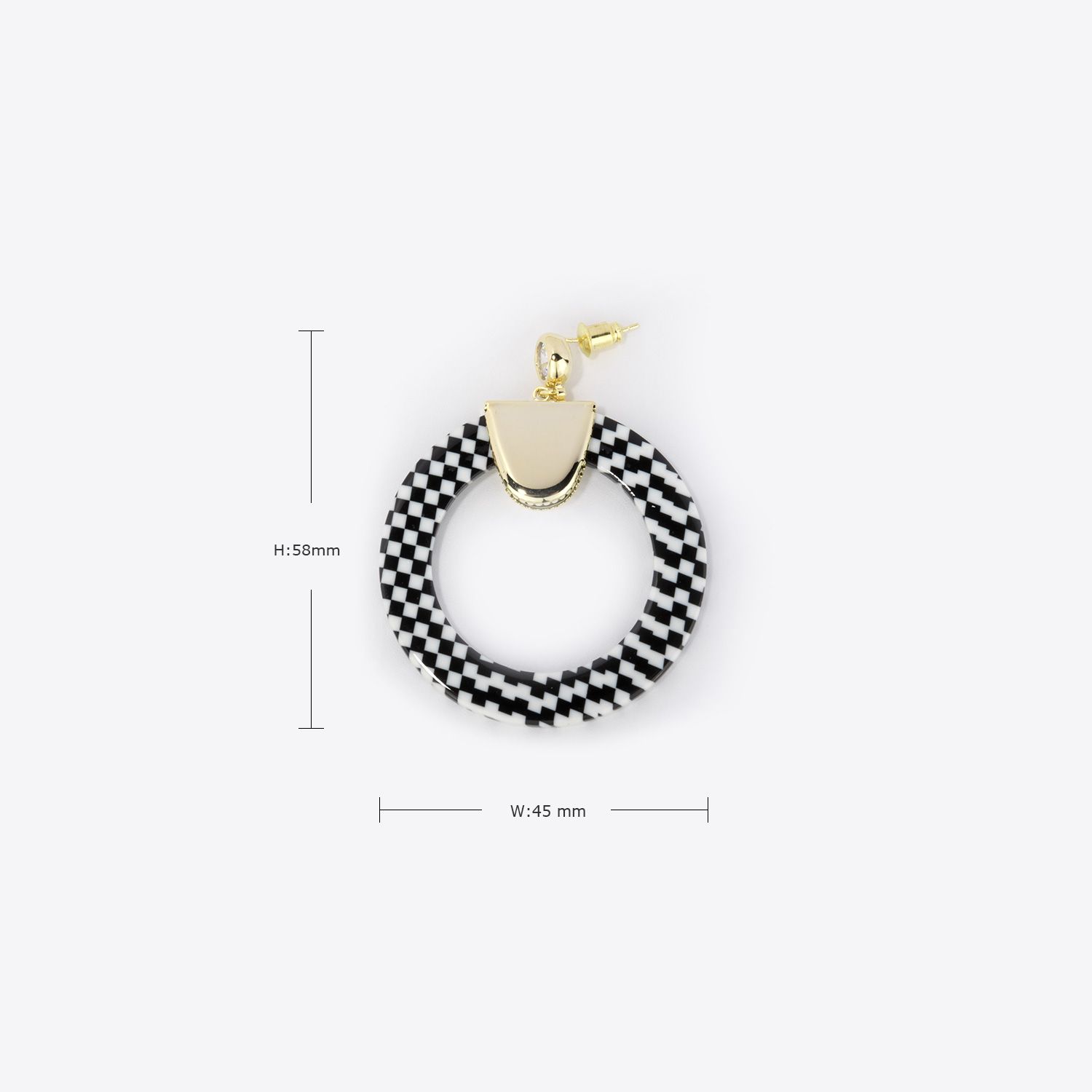 Stylish Round Black-White Earrings | ZEELOOL UK3