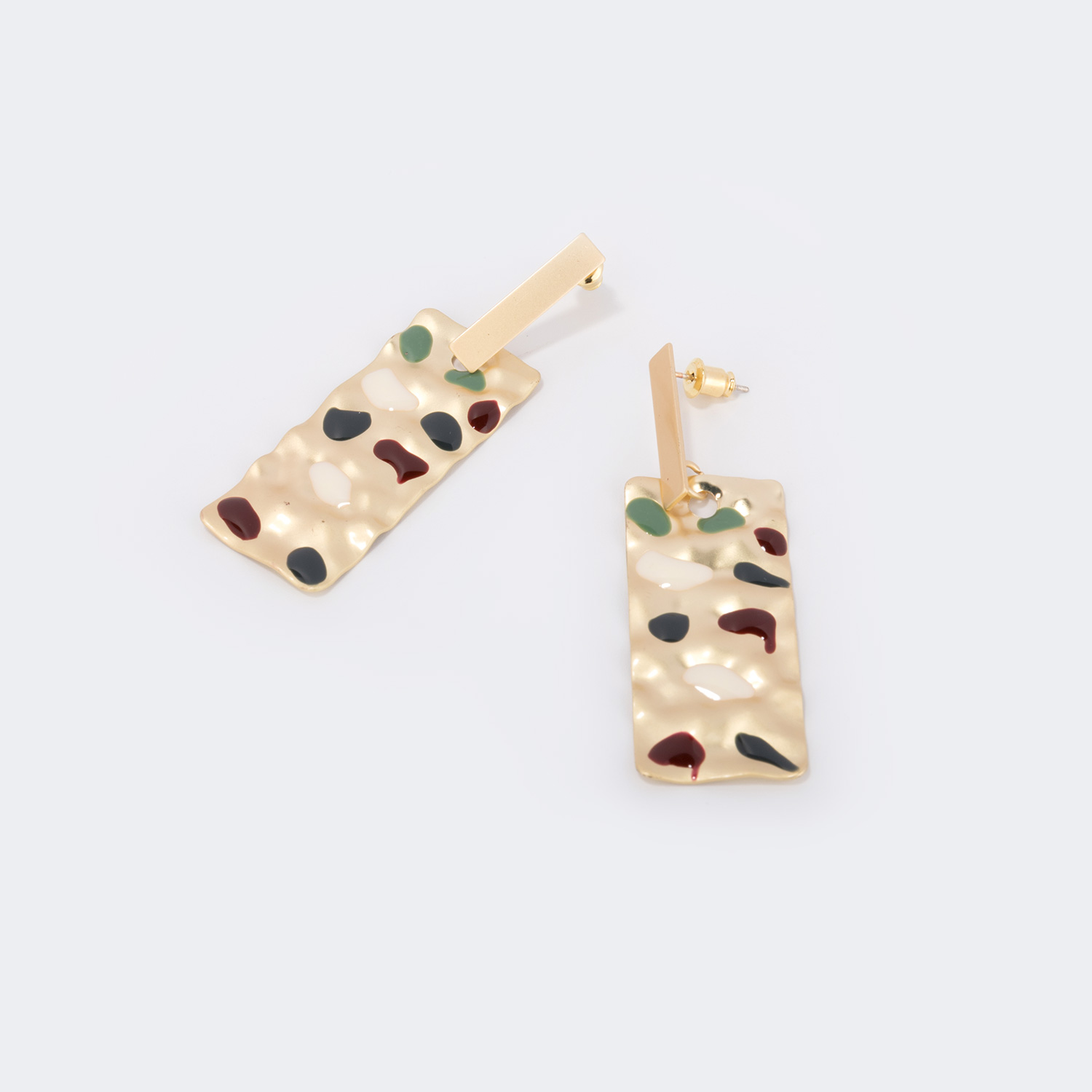 Stylish Enamel Rectangle Earrings | ZEELOOL UK0