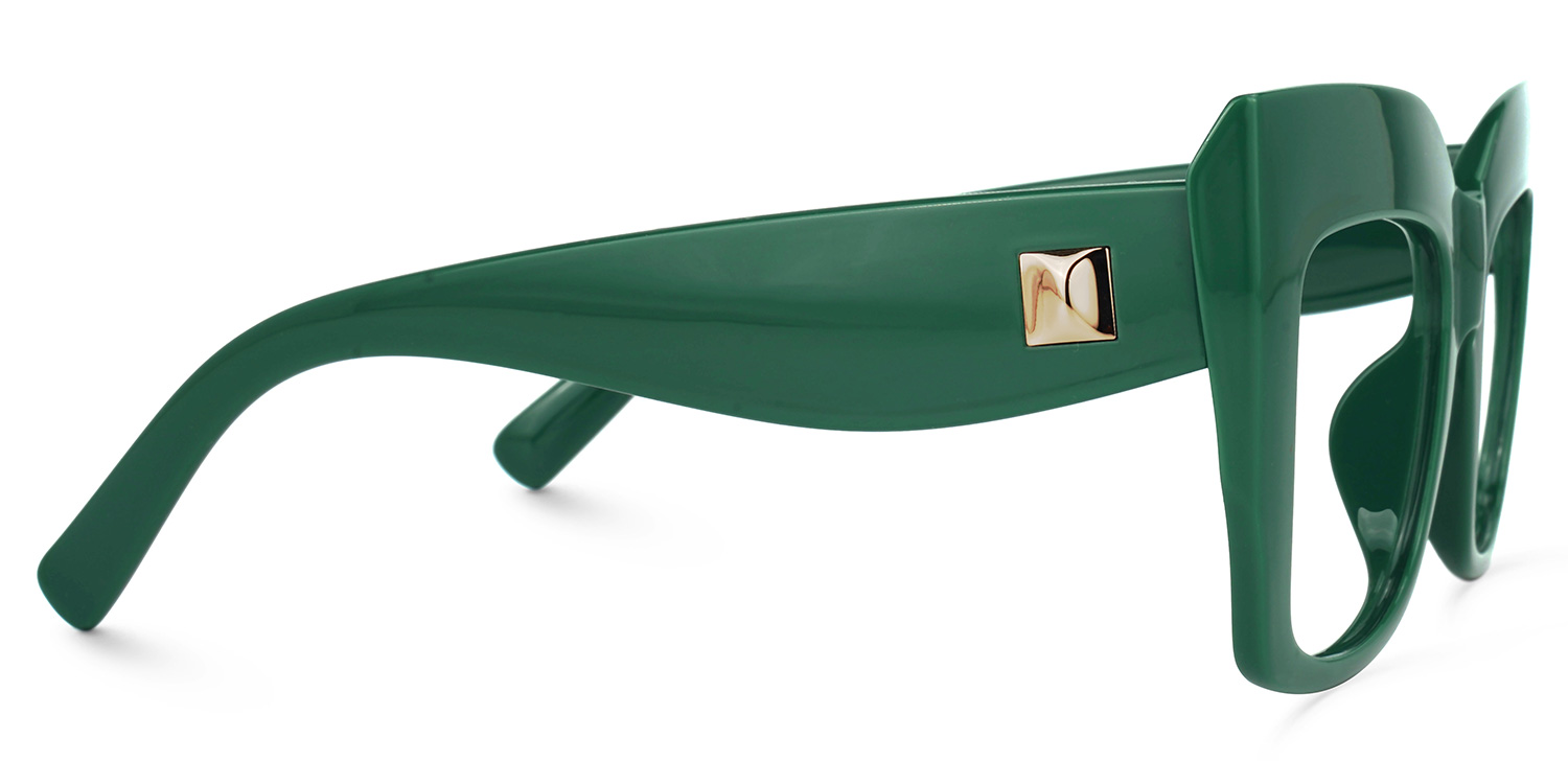 Alberta Cat-Eye Green Frame Glasses | ZEELOOL UK2