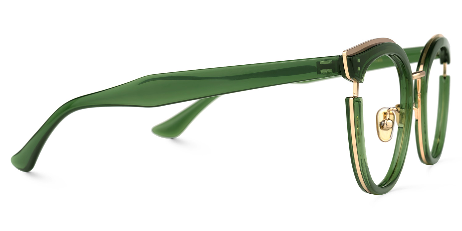 Laraine Cat Eye Green Glasses2