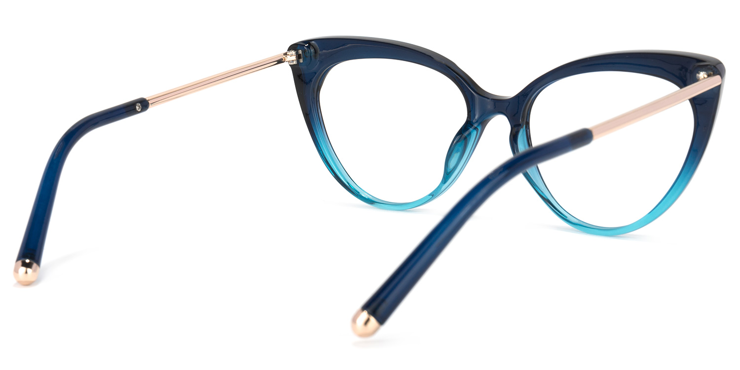 Alivia Cat Eye Blue Glasses | ZEELOOL UK4