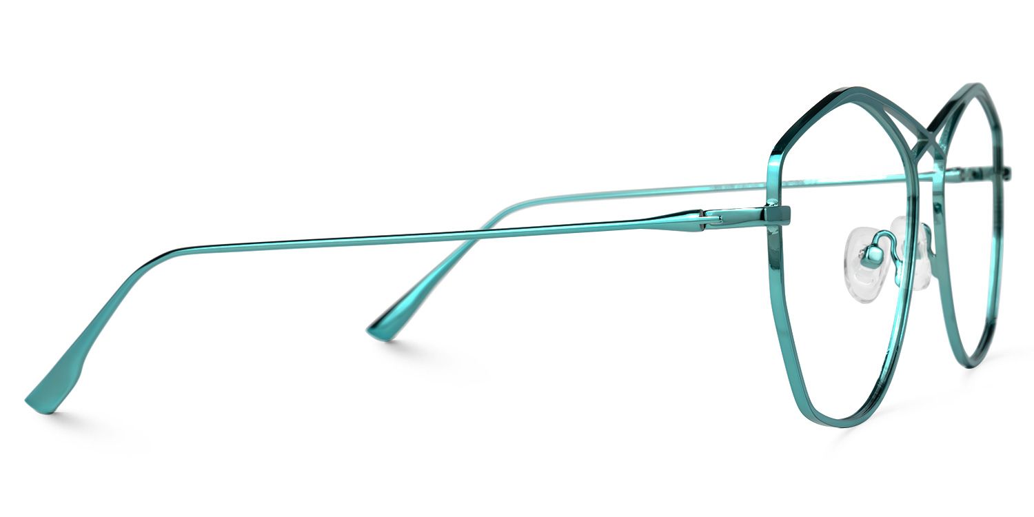 Raven Geometric Green Glasses | ZEELOOL UK2