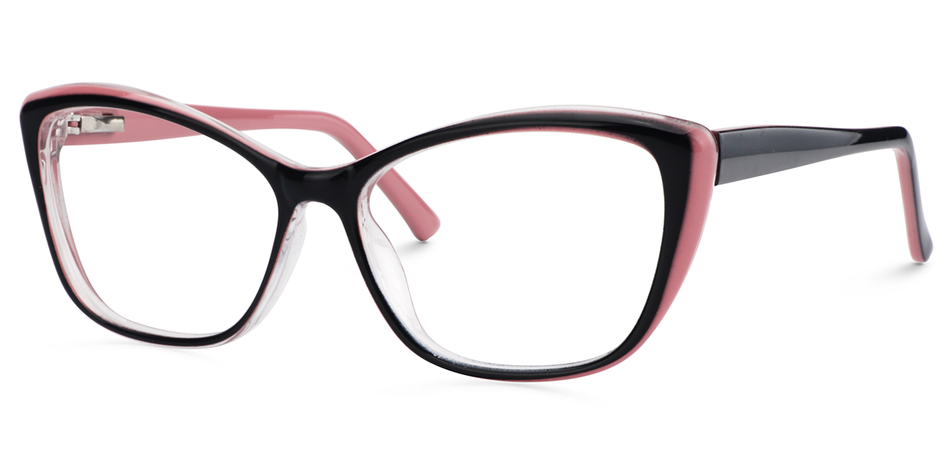 Fidelia Cat Eye Black and Pink Frame Glasses | Zeelool3