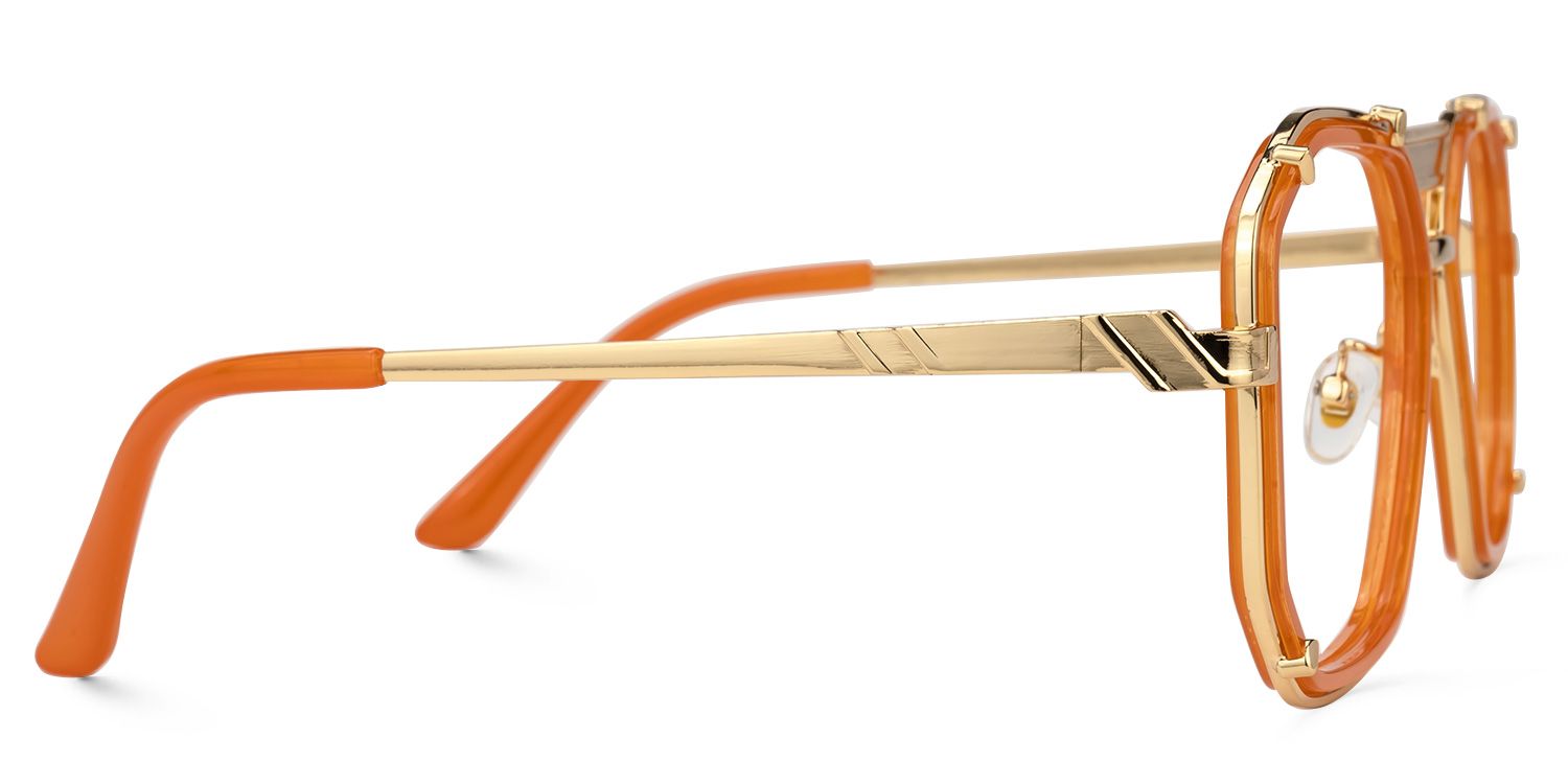 Rumble Geometric Orange Glasses | ZEELOOL UK2