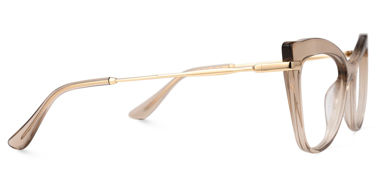 Indira Cat Eye Beige Glasses | ZEELOOL UK2