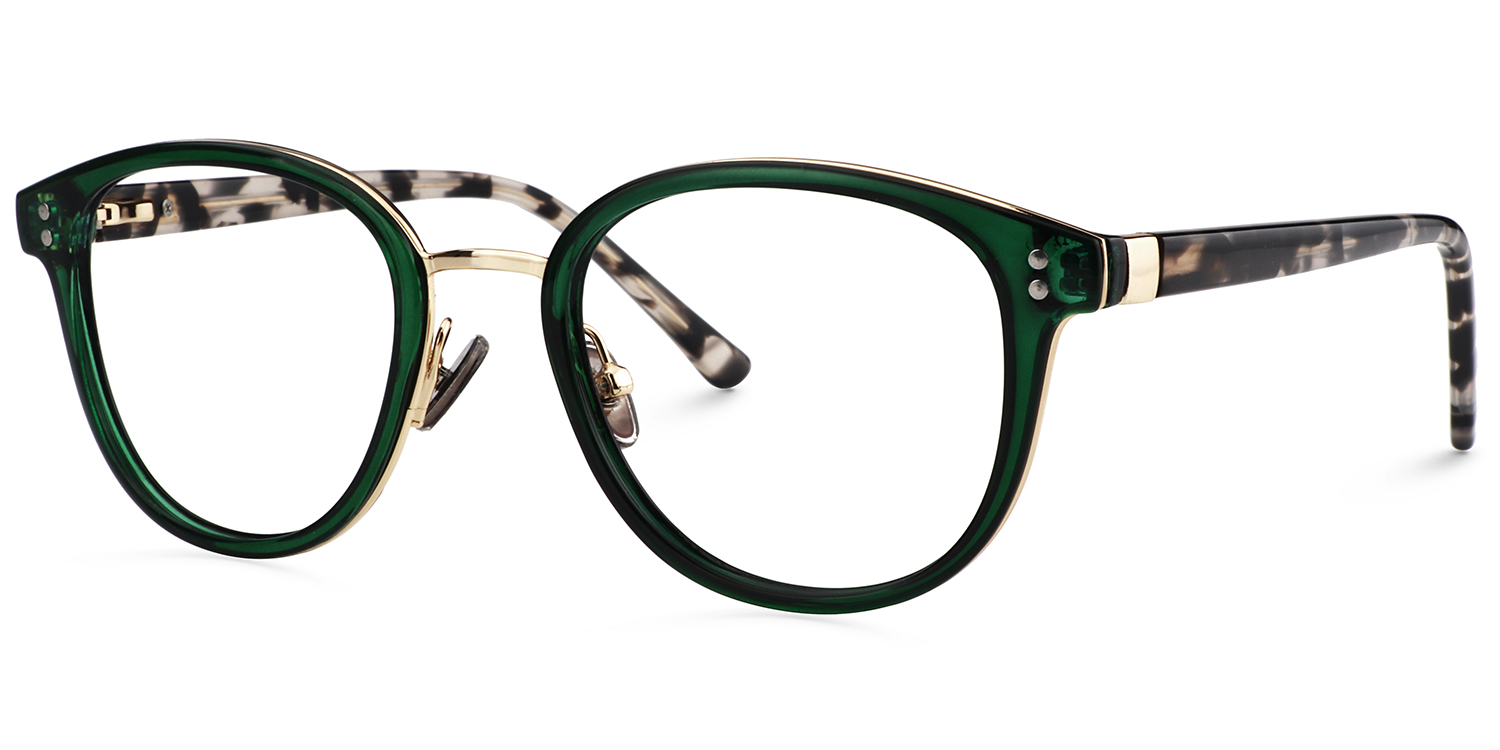 Matthew Round Green Glasses | ZEELOOL UK3
