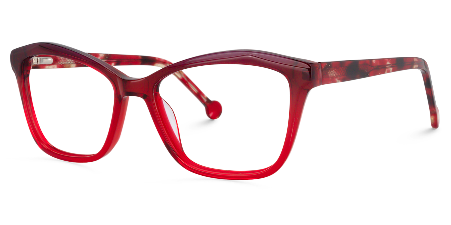 Rectangle Red Glasses | ZEELOOL UK3