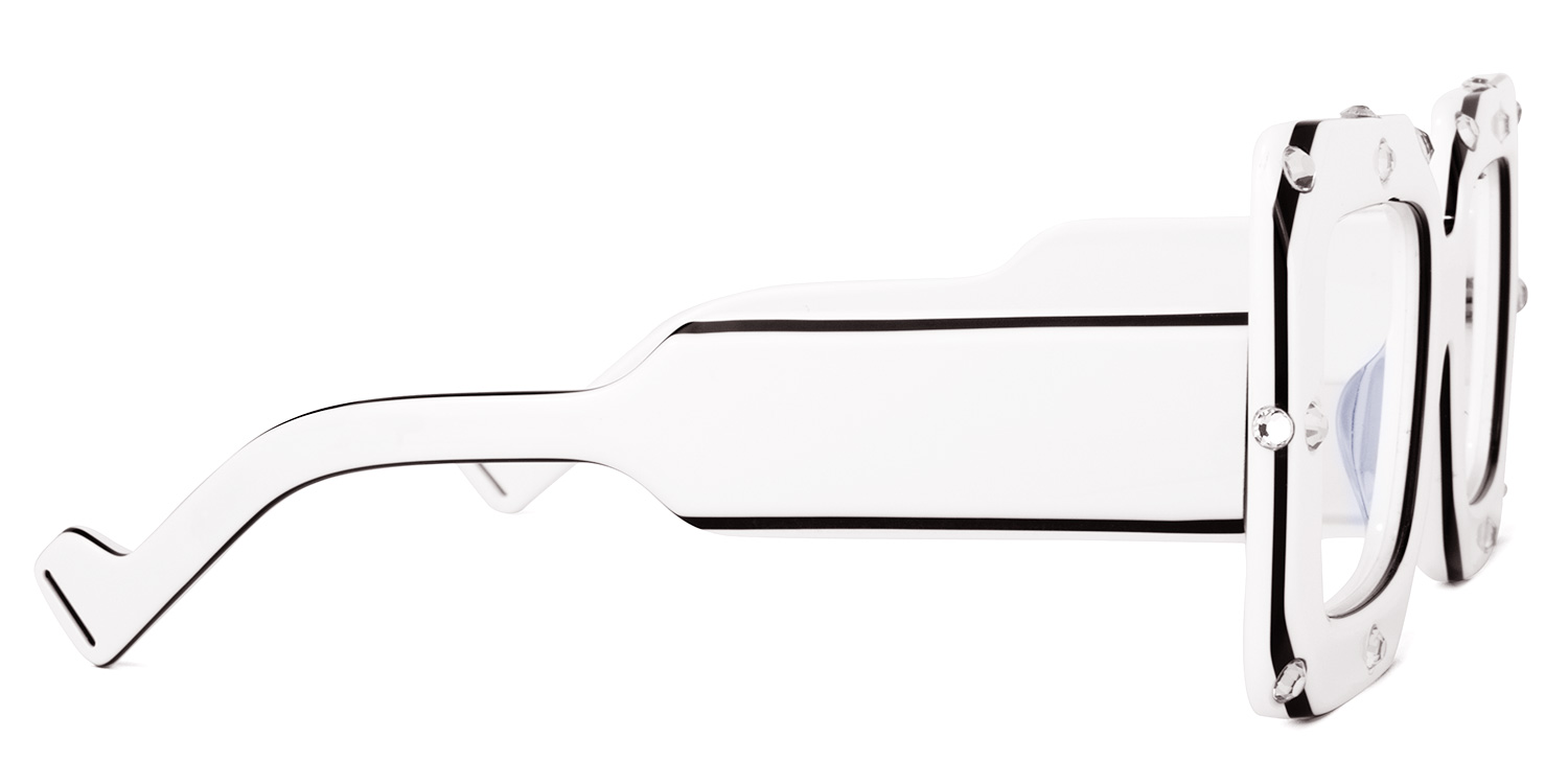 Yuri Square White Glasses | ZEELOOL UK3