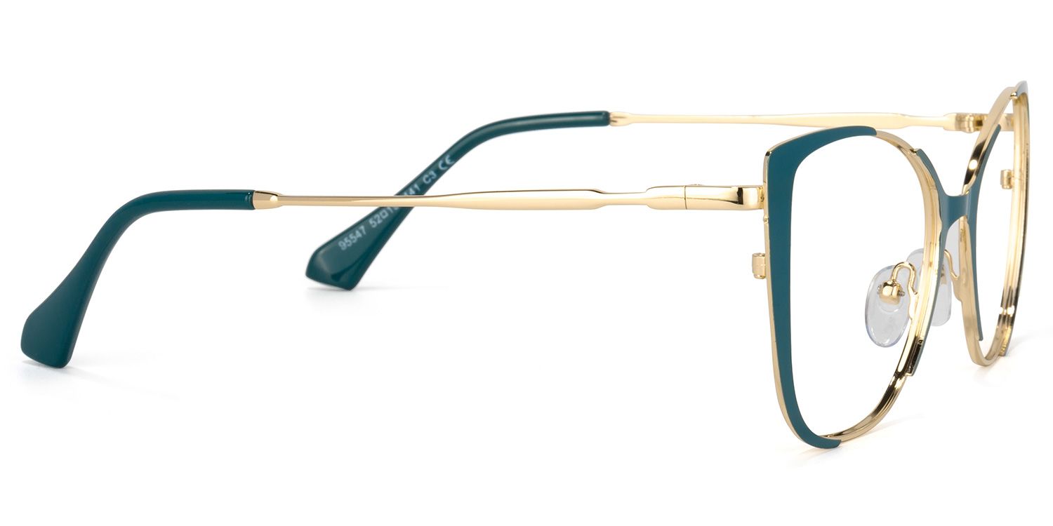 Odalis Cateye Peacock-Green Glasses | ZEELOOL UK3