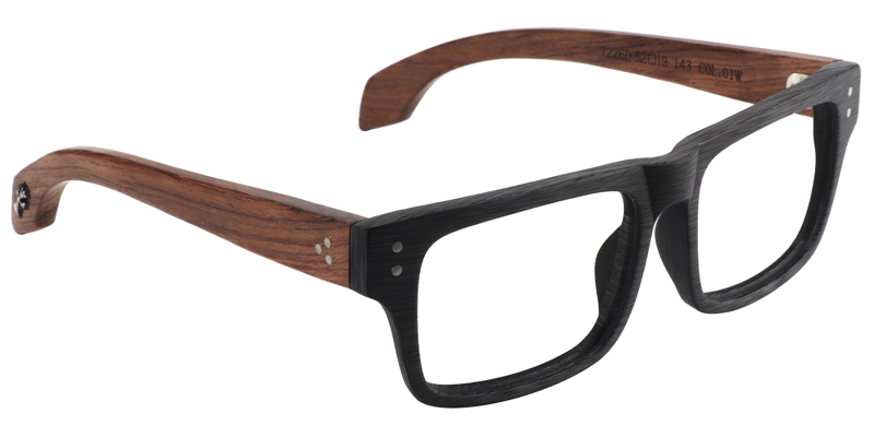 Hunk Rectangle Black Glasses | ZEELOOL UK3