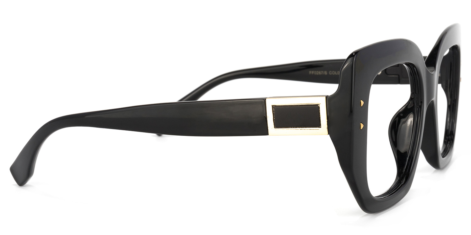 Sienna Square Black Glasses | ZEELOOL UK3