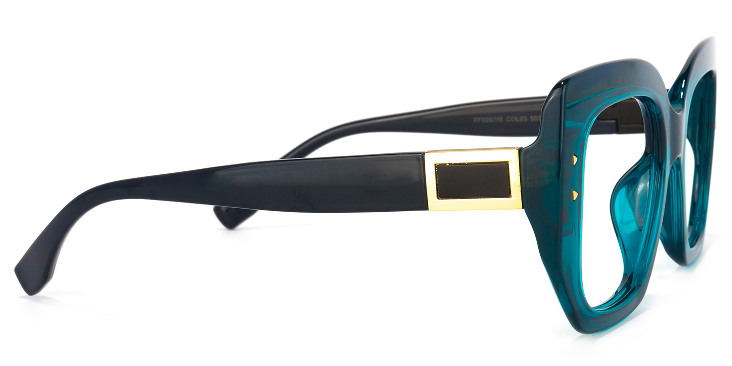 Sienna Square Peacock-Blue Glasses | ZEELOOL UK3