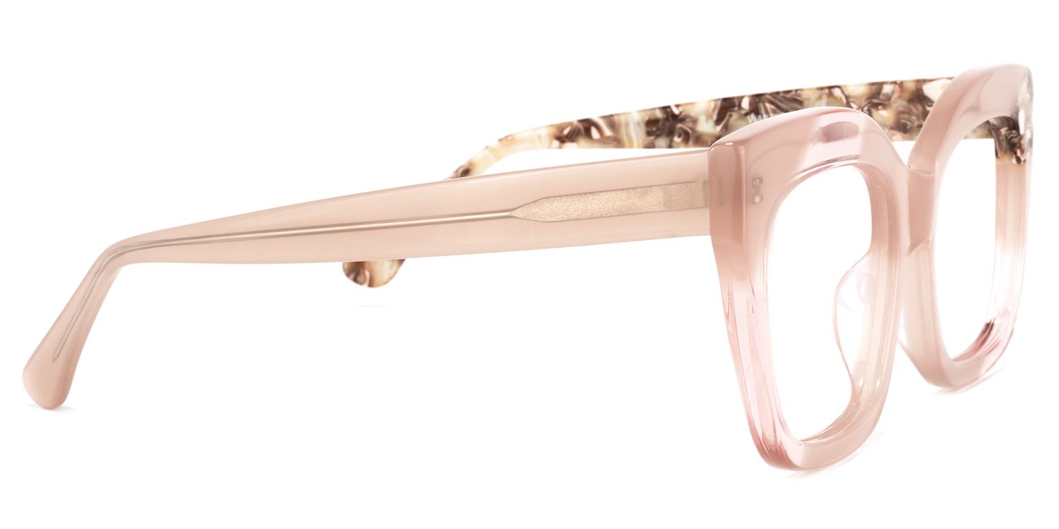Ximena Square Dusty Pink Frame Glasses | Zeelool3