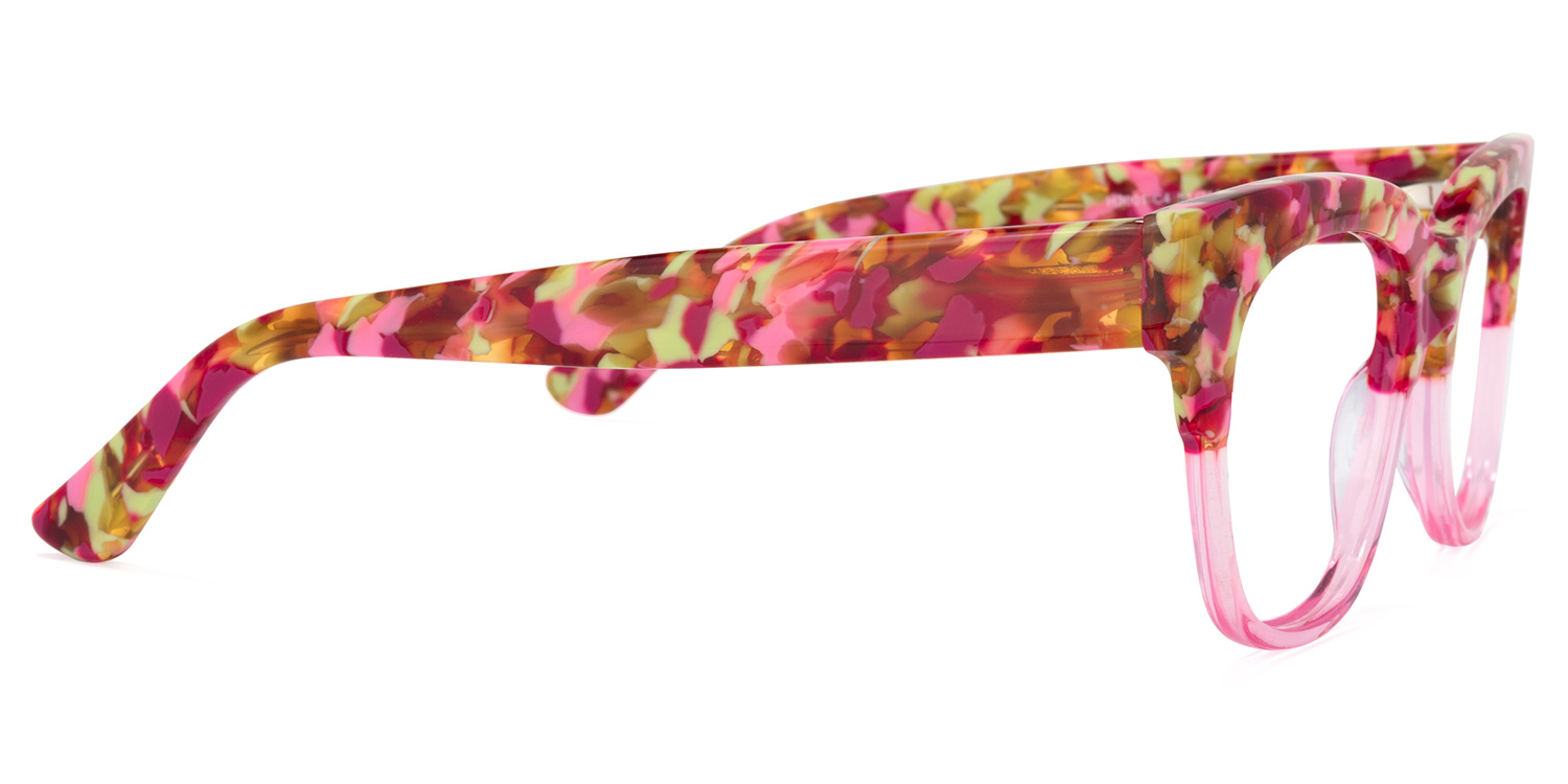 Yessenia Square Pink-Floral Glasses | ZEELOOL UK3