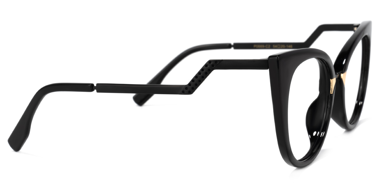 Cat Eye Black Glasses | ZEELOOL UK Eyeglass Frame3