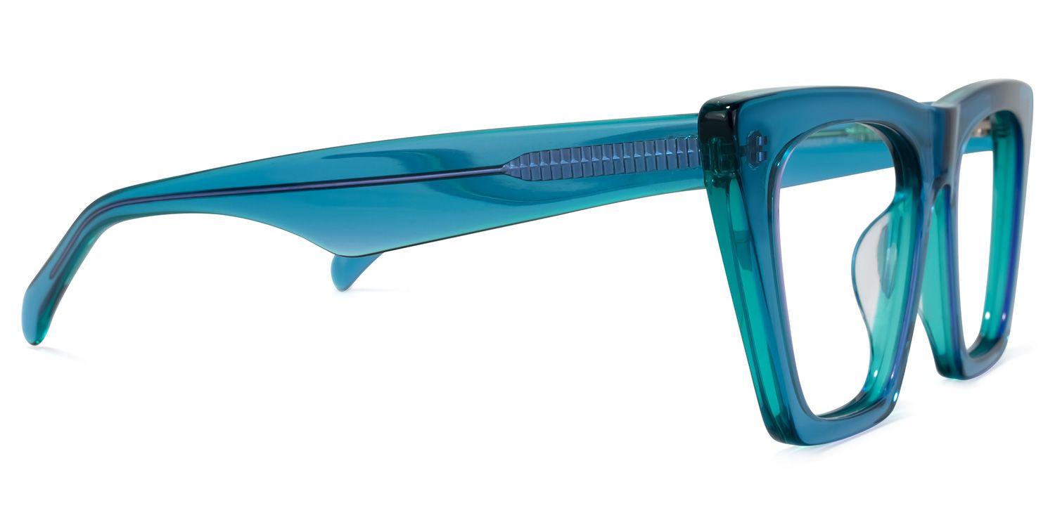 Cecile Cat Eye Blue Glasses | ZEELOOL UK3