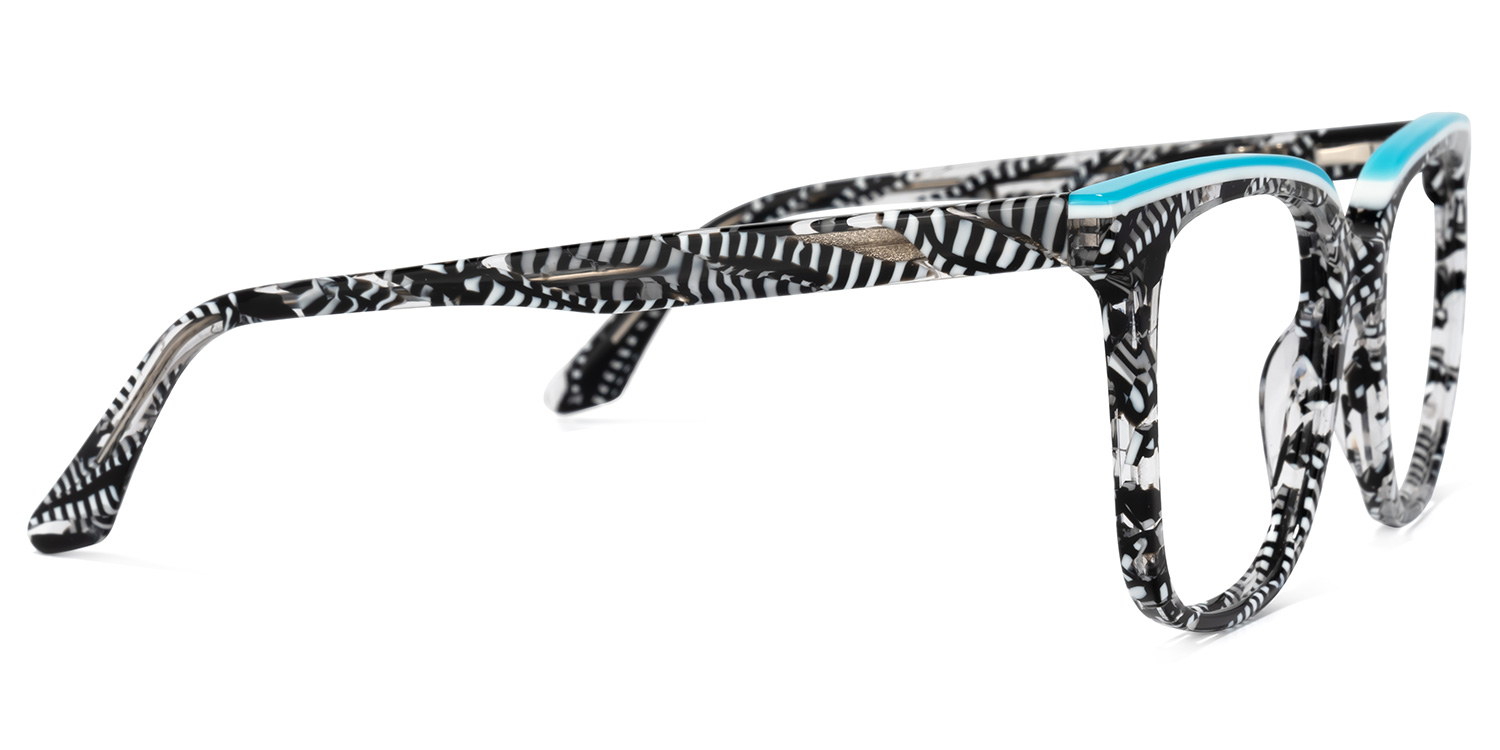 Jaffett Square Black-White Glasses | ZEELOOL UK3