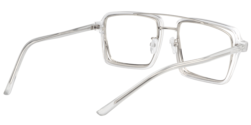 Aviator Clear-Silver Glasses | ZEELOOL UK5