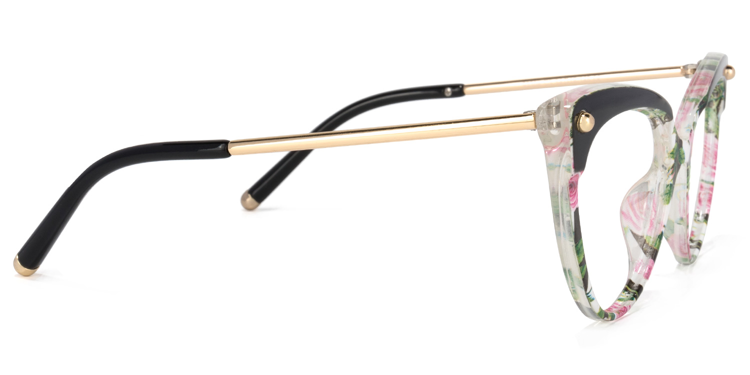 Alivia Cat Eye Pink-Green-Floral Glasses3