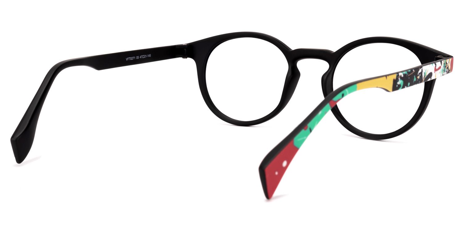 Street-Artist Round Colorful Frame Glasses | ZEELOOL UK4