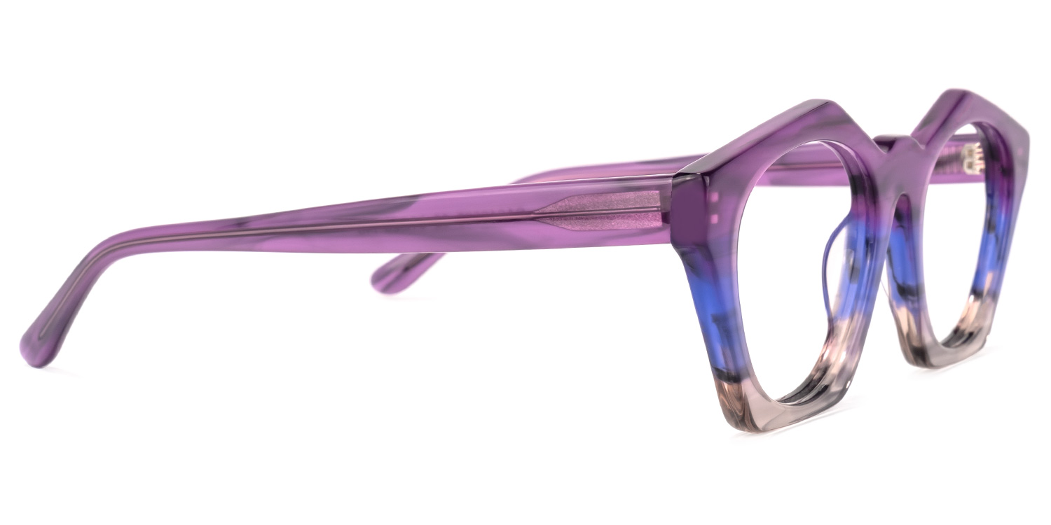 Flores Geometric Purple-Gray Glasses | ZEELOOL UK3