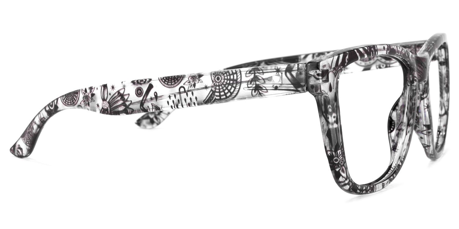 Randall Square Black-Floral Glasses | ZEELOOL UK3