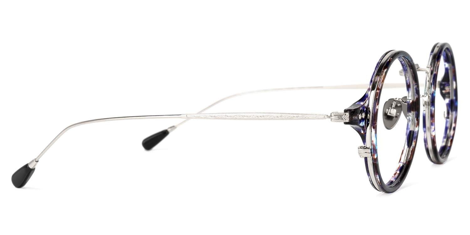 Ortiz Round Blue-Floral Glasses3