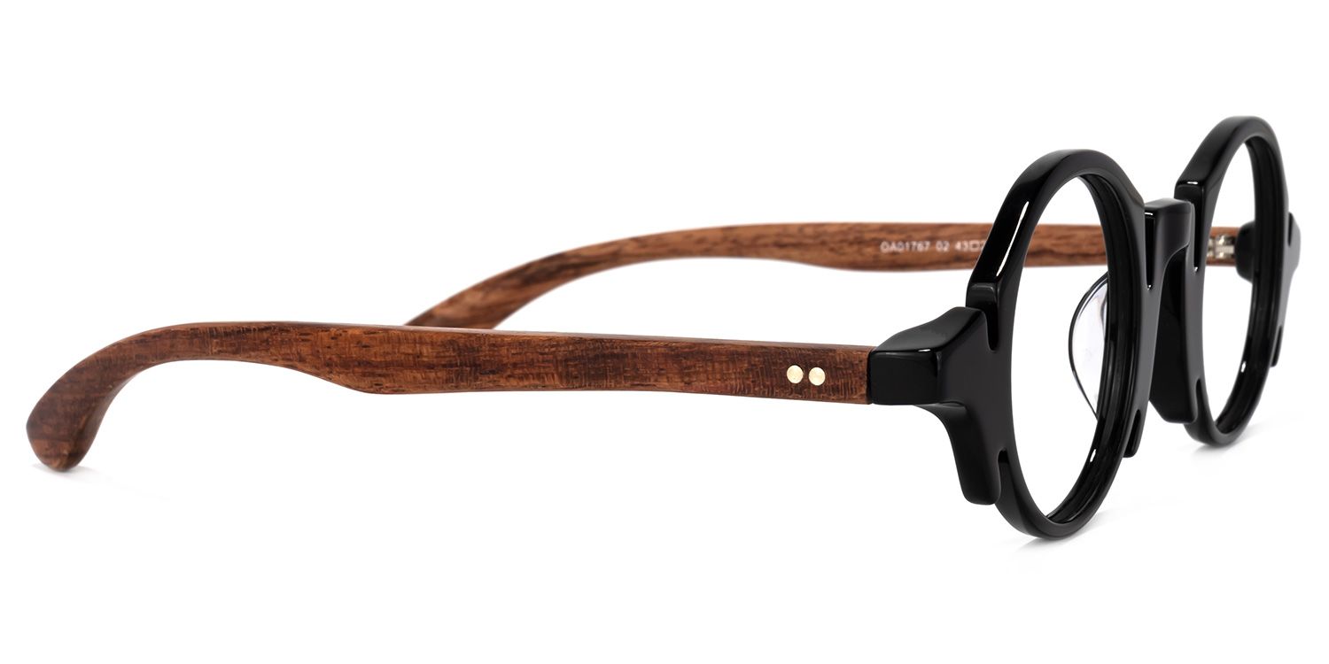 Charlie Round Black Eyeglasses and Unique Big Frames3