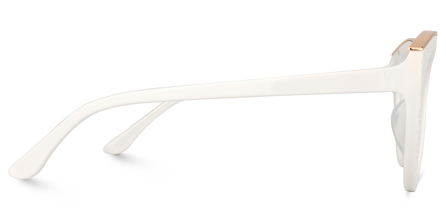 Carol Cateye White Frame Glasses | ZEELOOL UK3