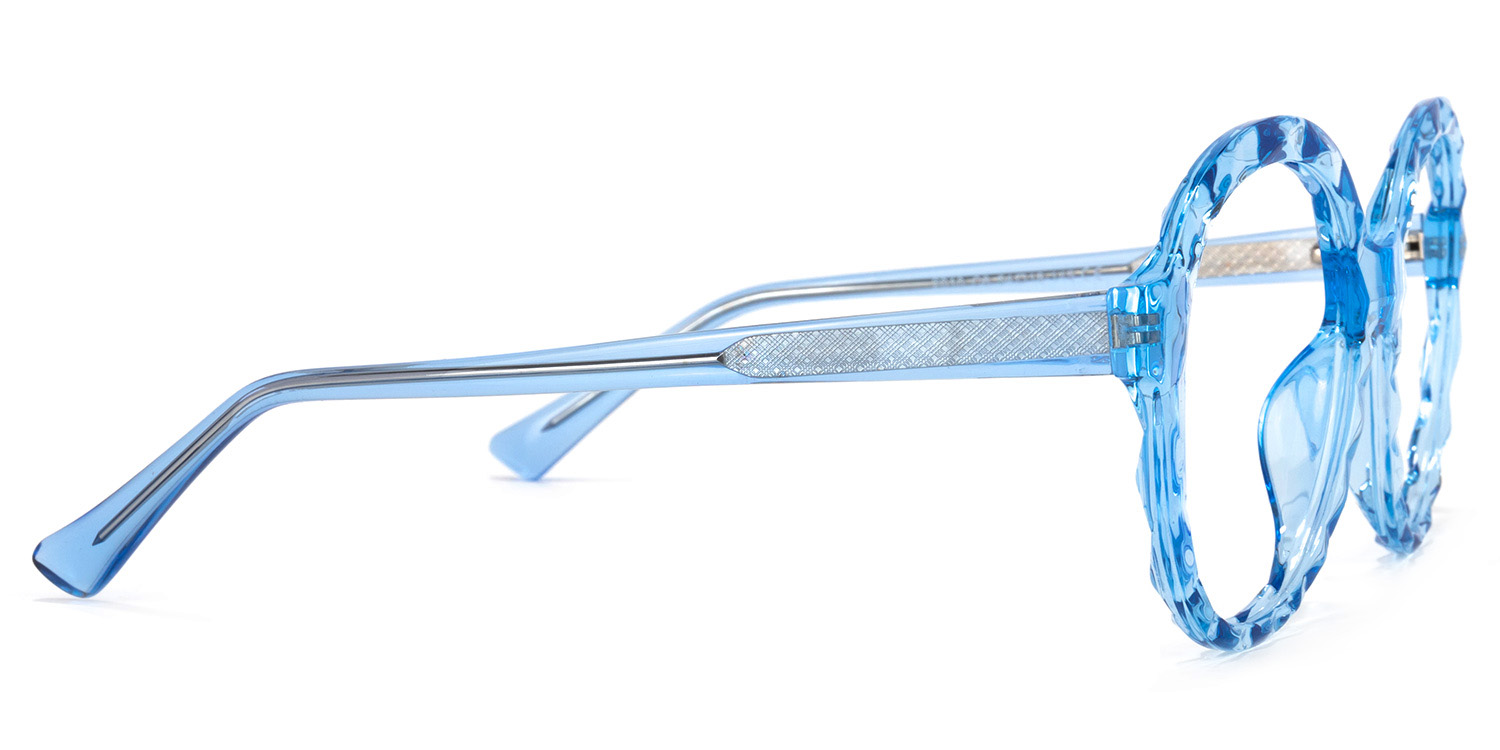 Lila Round Light-Blue Glasses | ZEELOOL UK3