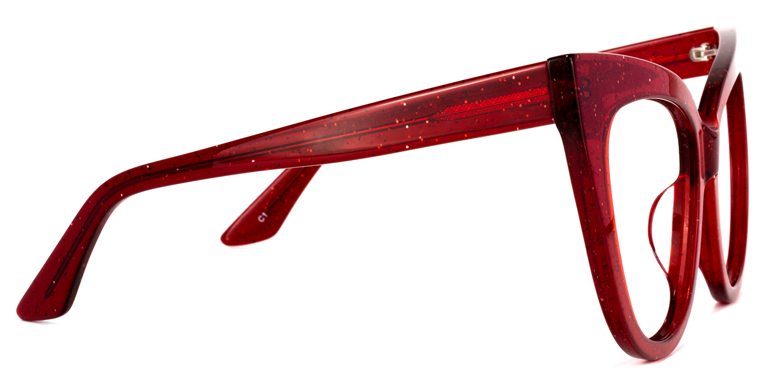Trenton Cateye Red Glasses | ZEELOOL UK3