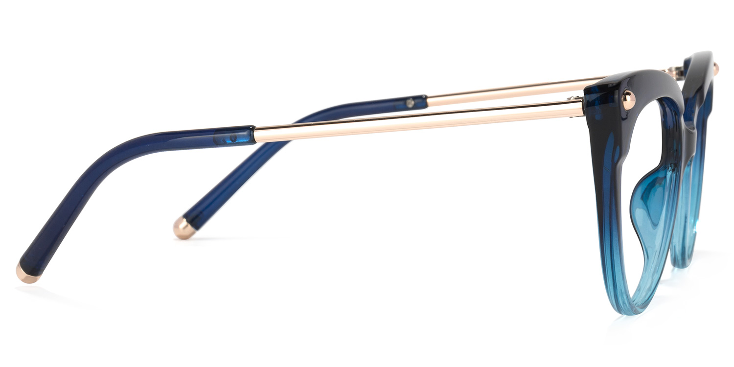 Alivia Cat Eye Blue Glasses | ZEELOOL UK3