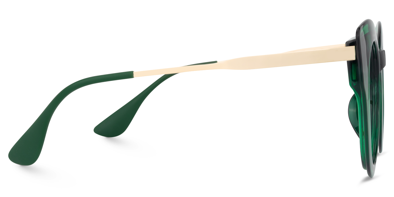 Cat Eye Dark Green Glasses | ZEELOOL UK3