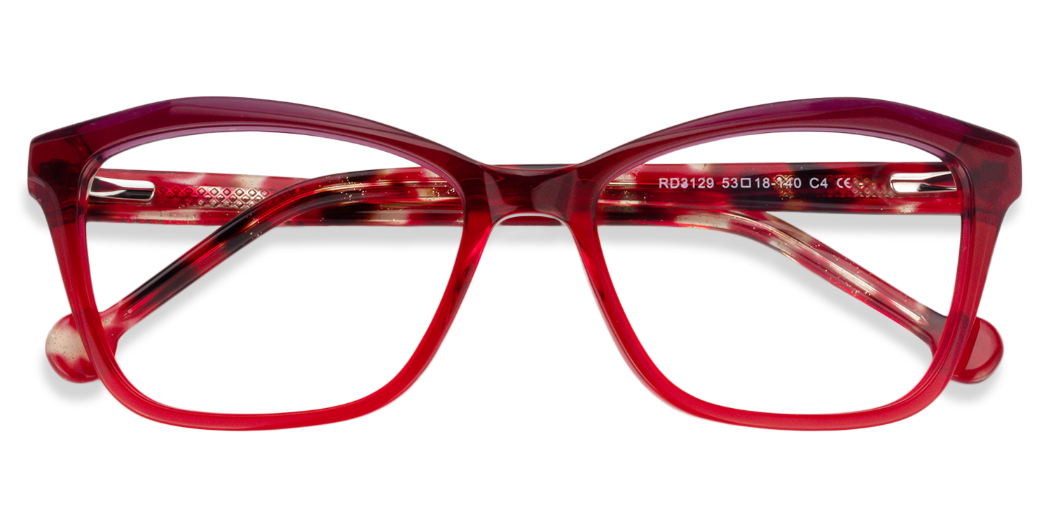 Rectangle Red Glasses | ZEELOOL UK1