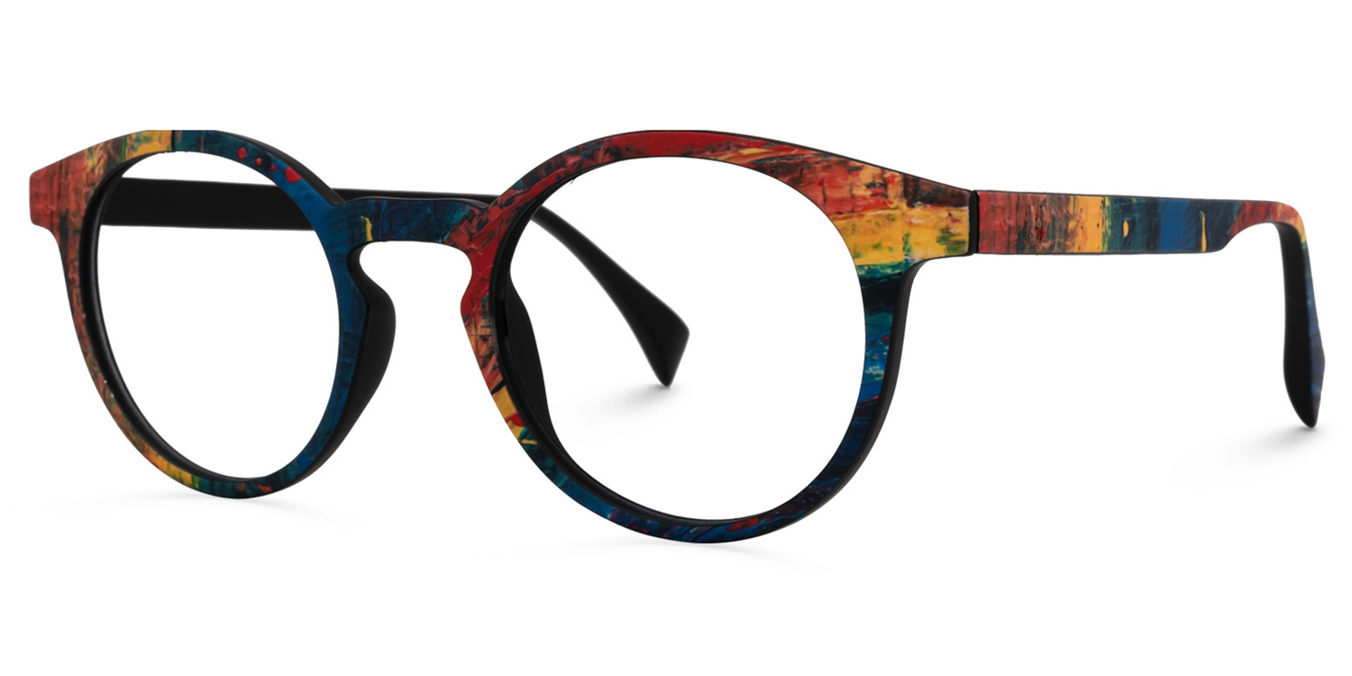 Street-Artist Round Blue-Red Glasses | ZEELOOL UK1