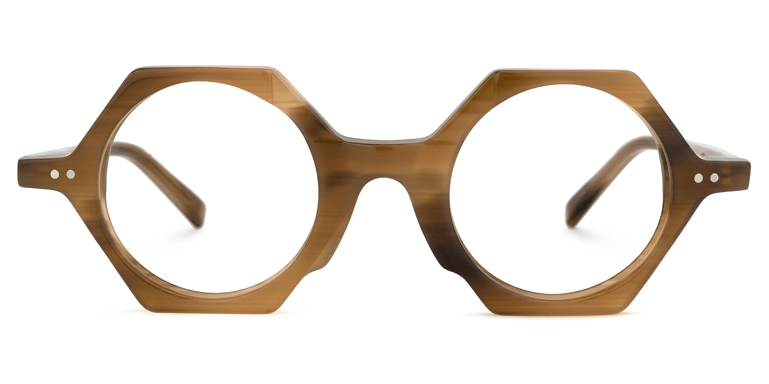 Natalia Geometric Brown Glasses | ZEELOOL UK0