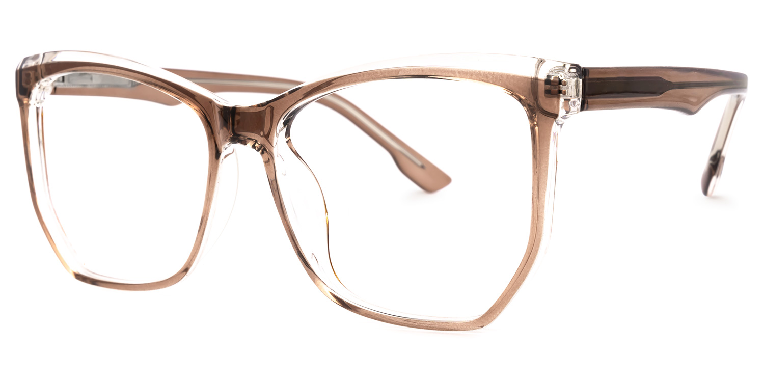 Libby Geometric Brown Thin Frame Glasses | ZEELOOL UK3