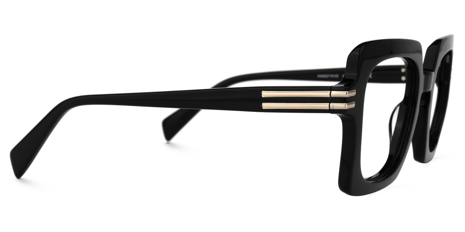 Nogueda Square Black Glasses2