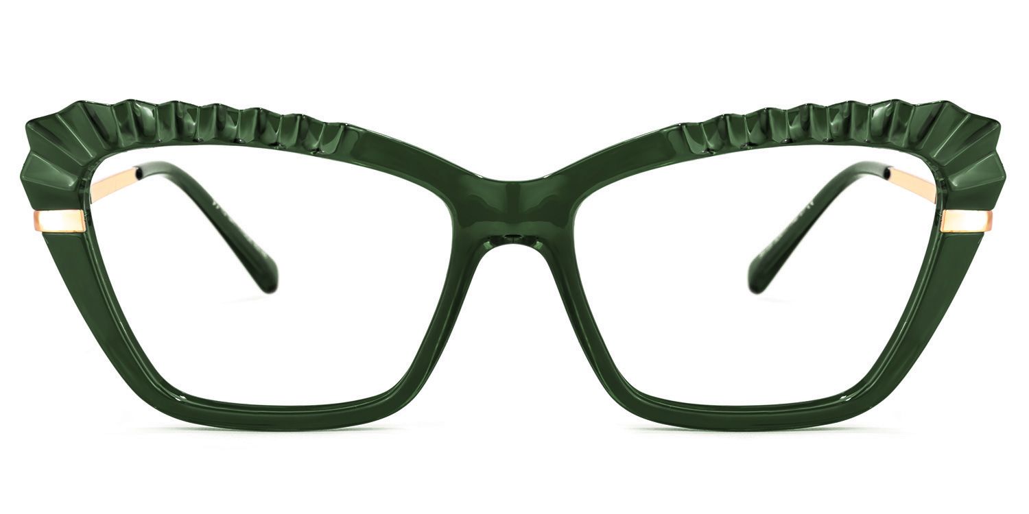Sophie Cateye Dark-Green Glasses | ZEELOOL UK0