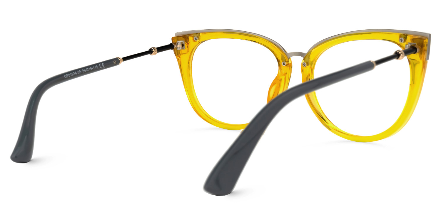 Dalton Cateye Yellow Glasses | ZEELOOL UK3