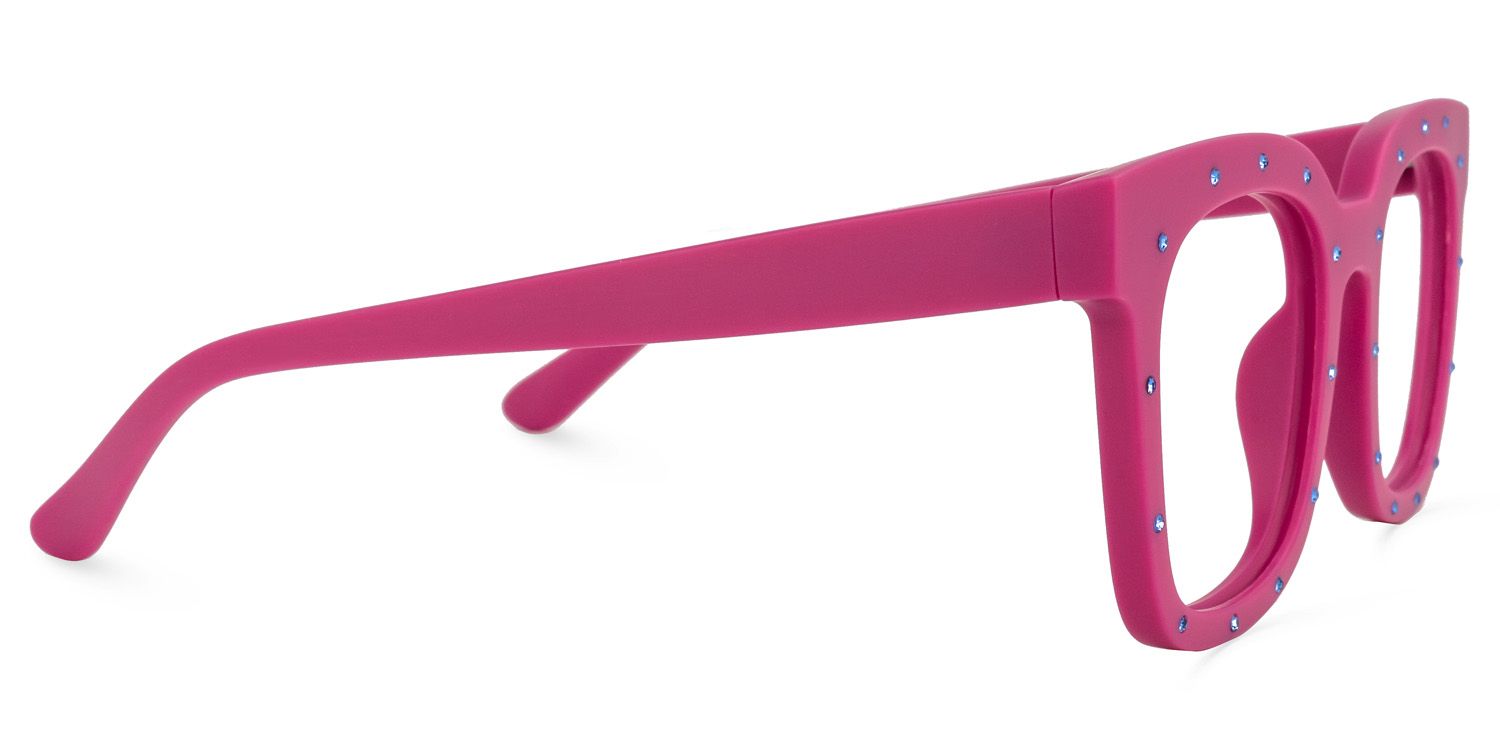 Eussub Square Bright-Pink Glasses | ZEELOOL UK2