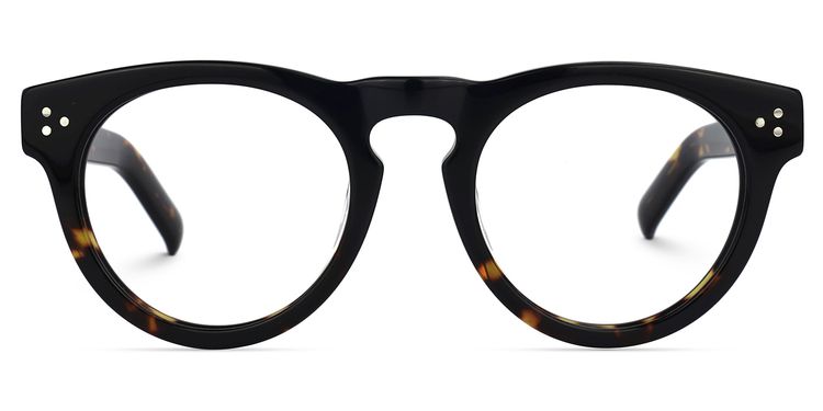 Malloy Round Black and Tortoise Glasses