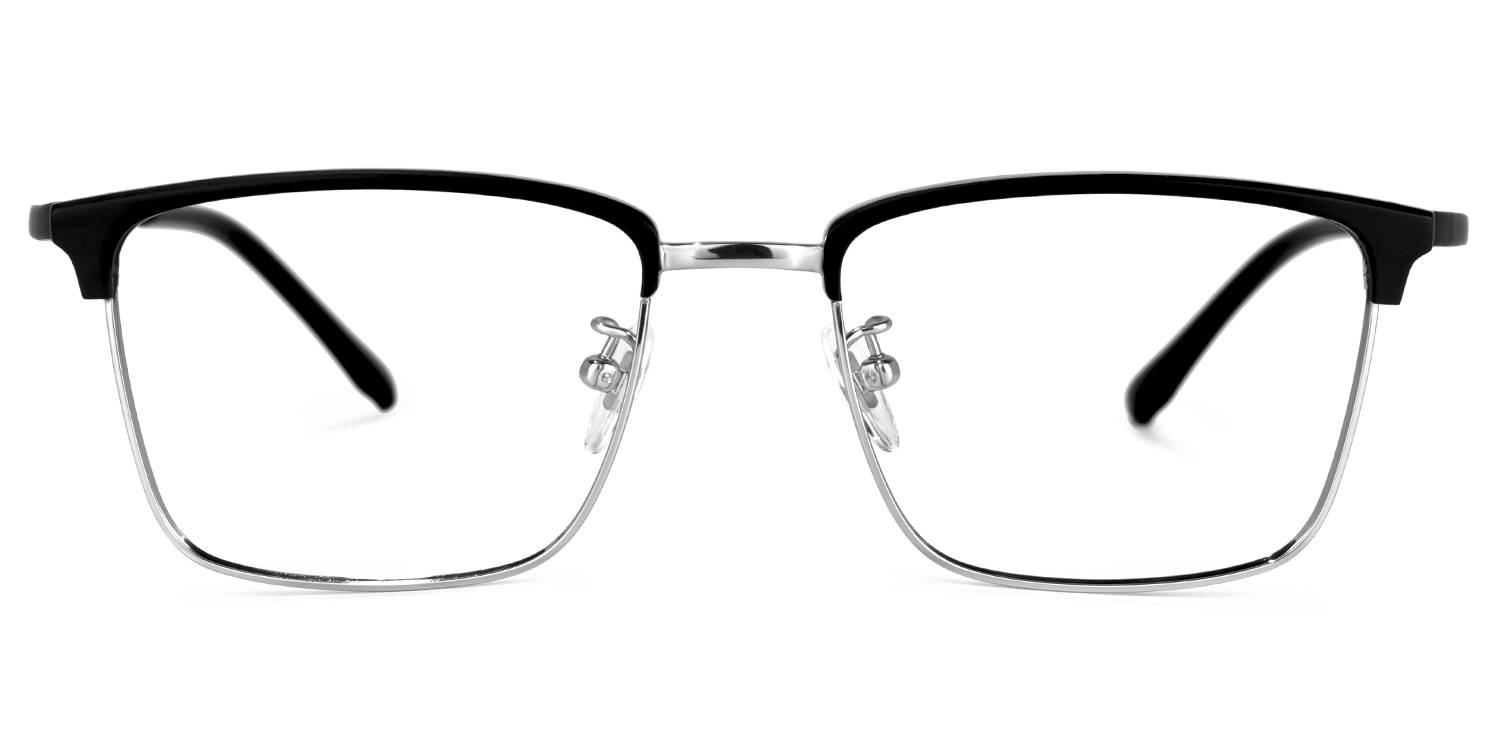 Suella Square Black-Silver Glasses | ZEELOOL UK0