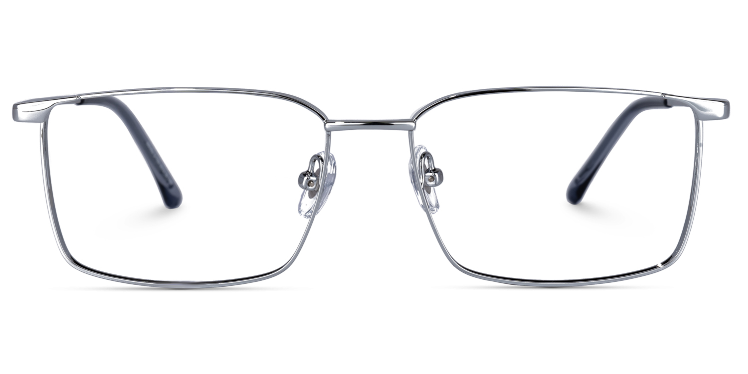 Tyrone Rectangle Silver Glasses | ZEELOOL UK0