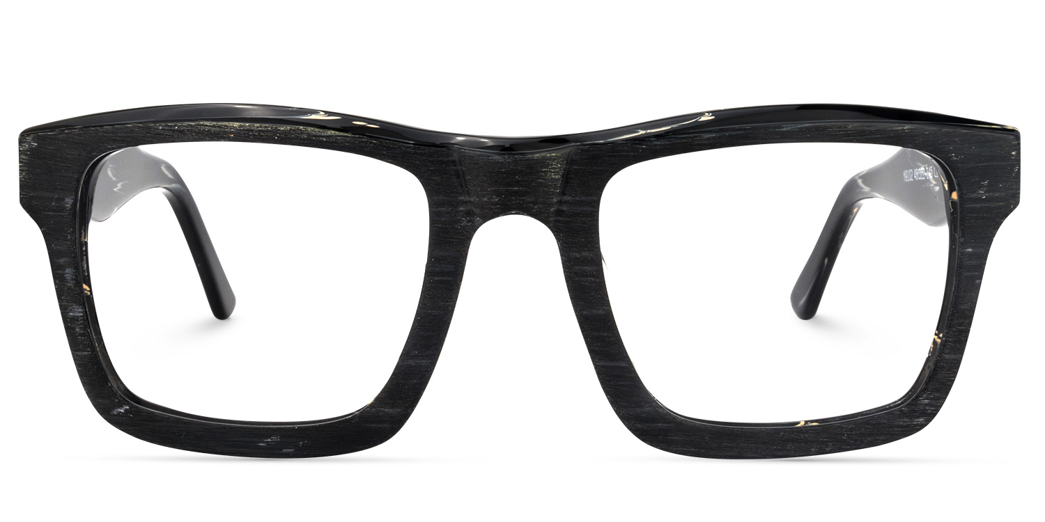 Riley Rectangle Black Glasses0