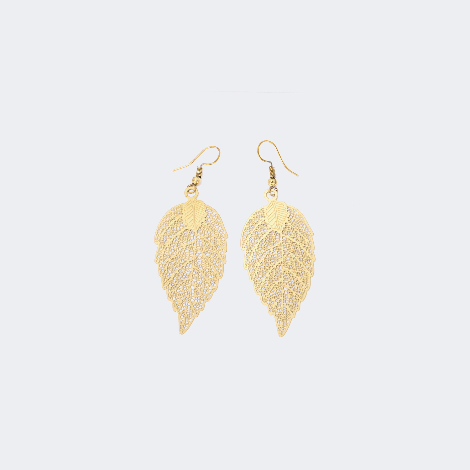 Stylish Leaf Shape Gold Earrings | ZEELOOL UK1