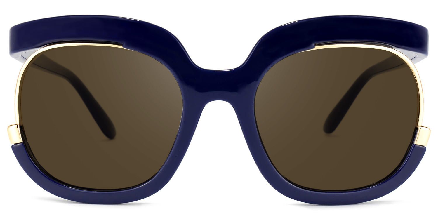 Darice Round Dark-Blue Sunglasses | ZEELOOL UK0
